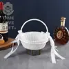 Cesta de flores para boda de estilo occidental transfronteriza nueva, cesta de flores de encaje creativa, cesta pequeña de regalo hecha a mano