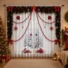 Amazon Venda Quente Transfronteiriça Cortinas com Impressão Digital Série de Natal Decoração de Casa Cortinas Blackout SHIEN Dropshipping