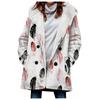 Venda quente transfronteiriça 2023 novo trench coat feminino inverno engrossado estilo europeu e americano folha padrão casaco com capuz atacado