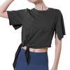 Nova blusa esportiva solta de secagem rápida para ioga, blusa feminina para corrida, camiseta de manga curta, roupa respirável para ioga e fitness