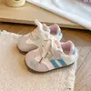 Zapatos Deportivos de Cuero para Niñas Zapatos Casuales con Cordones para Niñas 2026 Otoño Nuevos Zapatos Individuales Zapatos Antideslizantes para Bebés y Niños Pequeños