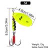 Tubo de goma FTK lámina de hierro 15g lentejuelas giratorias Spinner señuelo Luya tiro largo todas las capas de agua pez mandarín róbalo transfronterizo