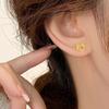 Zhou Jia mismo estilo aretes de botón año del dragón oro arena de Vietnam año del zodiaco serie Fulong pequeño aretes de dragón dorado aretes