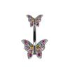 Gatte anillo de ombligo de mariposa transfronterizo europeo y americano clavo de ombligo de diamante colorido corazón forma de flor pequeña abeja anillo de ombligo fábrica en stock