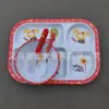 Plato americano melamina vajilla infantil caricatura tazón plato tenedor cuchara juego de cuatro piezas plato de cena de tres compartimentos cuatro compartimentos plato de bocadillos fabricantes