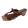 Sandalias de Tacón Alto Romanas de Una Correa, Punta Cuadrada, Estilo Simple, para Viajes, Chanclas de Cuña Retro para Mujer, Novedad Verano 2026