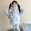 Abrigo de invierno para niña 2025 nuevo elegante abrigo de lana de cordero suéter de forro polar engrosado de invierno para niños