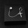 Lehua Qizi con aretes de cadena cruzada clásica para la oreja al por mayor Mori Harajuku ing cadena sin agujero en la oreja clip para la oreja