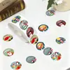500 Pegatinas/Rollo Pegatinas de Navidad Rollo de Pegatinas 2.5cm Pegatinas de Feliz Navidad Extraíbles Impermeables Redondas Etiquetas Festivas