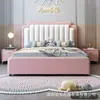 Cama moderna minimalista de cuero 1.8m cama doble tapizada 1.5m cama individual