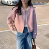 Cárdigan Exterior Corto de Punto Gris para Mujer Otoño Invierno 2026 Nuevo Holgado Engrosado Cardigan con Cremallera Jersey de Punto de Manga Larga