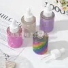 Botella gotero cosmética de 30 ml con incrustaciones de diamantes para comercio exterior transfronterizo, botella para aceites esenciales, botella gotero de vidrio, botella de muestra