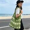 Bolso de Hombro Tejido Hueco de Verano para Mujer 2025 Nuevo Estilo Bolso de Punto con Flor de Hilo Gran Capacidad Bolso Tote