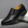Sapatos Casuais de Couro para Homem Sapatos de Segurança para Trabalho de Três Articulações Sapatos de Couro para Quatro Estações Preto Sapatos de Camada Única com Solado Macio Antiderrapante