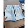 Shorts xadrez patchwork estilo americano para homens, design leve de verão, shorts esportivos estilosos para corrida com um toque de alta qualidade