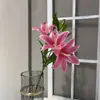 Plástico Macio 3 Flores 2 Botões Lírio Flores Artificiais Flores Falsas Casamento Decoração de Casa Projeto Flores Secas Biônicas Flores Artificiais de Casamento