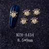 Novos Acessórios de Teia de Aranha para Unhas de Halloween Europeus e Americanos DIY Decoração de Unhas Acessórios de Liga de Metal Joias com Diamantes Vermelhos Grandes Nail Art