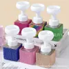 Botella Espumadora de Flor Creativa Transfronteriza Incrustada de Diamantes Botella Espumadora Linda para Baño Dispensador de Jabón de Manos Loción Botella Dispensadora Transparente