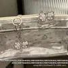 Linda lapicera transparente de doble capa con conejito de píxeles, estilo ins de alta apariencia, bolsa de almacenamiento grande para estudiantes, lapicera para niñas