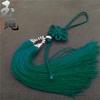 Conjunto de Nó Chinês com Borla, Fio Duplo Prata com Diamante, Enfeites para Pendurar no Carro, Contas de Jade Decorativas, Acessórios para Pendurar na Orelha DIY