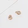 Zircônio micro-incrustado em cobre geométrico redondo amor quadrado pingente único pendurado duplo material de acessórios de conexão para brincos pulseira DIY