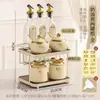 Juego de Frascos para Condimentos de Lujo Ligero, Caja de Almacenamiento de Botellas de Condimentos para el Hogar, Frasco de Cerámica para Aceite de Cocina, Frasco para Sal, Frasco para Chile