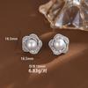 Novos Brincos de Prata S925 Acessíveis de Luxo High-End Elegantes com Zircônia e Pérola para Moda Feminina Brincos Simples de Flor Venda por Atacado