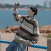 Suéter de Natal Fair Isle para Homens, Estilo Retro Japonês, Marca Trendy Vintage Grossa Roupa Íntima, Malharia de Inverno Atacado