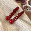Pasador Retro de Puntos Rojos para el Cabello Pinza para Flequillo de Mujer Pinza Elegante Pinza de Pato para Cabello Suelto Accesorios Sencillos para el Cabello de Ins