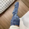 Jeans Reto Solto Lavado Estilo Retrô Americano para Mulheres, Novo Estilo de Outono, Design de Cintura Baixa, Calças de Perna Larga Estreita