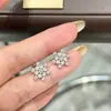 Brincos de Floco de Neve Totalmente Diamantados Seiko em Prata Esterlina S925 Inlaid com Diamantes de Alto Carbono 5A Brincos Femininos de Alta Gama Dropshipping