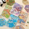 Pegatinas de paisaje en miniatura de espuma temprana serie de edificios pequeños para estudiantes decoración de escenas en miniatura manualidades DIY pegatinas