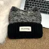Gorro de Punto de Lana Estilo Coreano Cálido con Orejas de Gato Otoño Invierno Protección para los Oídos al Aire Libre para Mujer Versátil con Forro de Forro Polar Hace que la Cara Parezca Más Pequeña