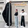 Pantalones de moda para niñas de calle, colección nueva primavera/otoño 2026, corte holgado, pierna recta, deportivos, de pierna ancha, casuales