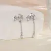 Clipe de Orelha Folhas de Diamante Design Longo Trendy Galhos Irregulares Brincos de Borla Clipe Pendente de Orelha Celebrante da Internet