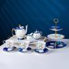 Juego de Té para el Té de la Tarde Estilo Europeo Lujo Ligero Juego de Tazas de Café de Porcelana de Hueso de Gama Alta Exquisito Lujo de Gama Alta Estilo Británico Venta al por Mayor