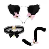 Orejas de gato Campana Accesorios para el cabello Cos diadema de pelo de gato collar traje de cola de gato Accesorios para diadema de fiesta de Halloween