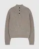 En Stock Invierno 2025 Nuevo Coreano Dongdaemun Le*Obe Suéter de Punto Holgado de Cuello Alto con Media Botonadura de Manga Larga para Mujer