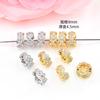 Color fuerte cobre chapado oro blanco incrustado circonita cuenta espaciadora copo de nieve cuenta barril colgante Passepartout accesorios de joyería diy