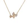 Collar de cadena de lujo, sencillo y ligero, de estilo japonés y coreano, con diseño de concha y doble lazo, para mujer, con una distintiva cadena de clavícula de celebridades de Internet.