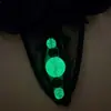 Lencería Erótica Transfronteriza, Perlas Luminosas Super Grandes, Tanga Sexy, Encaje de Talla Grande con Entrepierna Abierta, Perlas Luminosas Super Grandes