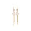 Pendientes de plata S925 con diseño geométrico de diamante y aguja para mujer, estilo coreano de alta gama, con borlas y diseño de concha blanca.