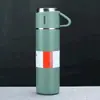 Nuevo Set de Tazas Térmicas, Taza de Regalo Portátil, Una Taza, Tres Tapas, Caja de Regalo de Negocios de Acero Inoxidable, Taza Recta de Alta Gama