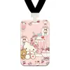 Conjunto de Cartão de Estudante Hello Kitty Fofo Cartão de Refeição Cartão de Acesso ao Ônibus Yangchengtong Capa Protetora para Cartão Conjunto de Cartões Cordão