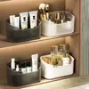 Caja de almacenamiento para armario con espejo, organizador de compartimentos para armario de baño, caja de almacenamiento para cosméticos y mascarillas faciales en la encimera del lavabo