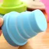 Taza Plegable de Silicona Color Caramelo Taza Portátil para Viajes al Aire Libre Artículos de Uso Diario Taza de Enjuague Bucal Telescópica