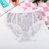 Ropa interior fina de verano para niñas con lunares, estilo nuevo, ribete de encaje, malla transpirable, algodón, bragas para mujer, estilo juvenil