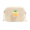 Bolso de Hombro Infantil de Fresa Dibujos Animados Estilo Coreano, Bolso Cruzado Vintage Tejido para Niñas, Lindo Bolso de Cadena Infantil Floral, Moderno