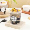 Caja de Embalaje para Helado y Yogur Shaoxiancao 500ml Taza para Pudín y Natillas Mousse Resistente al Calor Mesa de Postres Helados Congelados