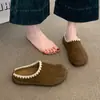 Chinelos Retrô para Mulheres 2026 Outono e Inverno Novo Estilo Mocassins Couro Macio Boca Rasa Solado Macio Antiderrapante Respirável Sapatos Birkenstock para Mulheres